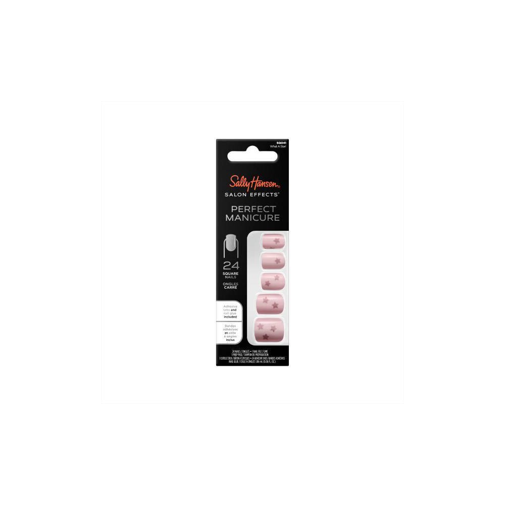 Sally Hansen Salon Effects Perfect Manicure Press on Nails Kit - Square - What a Star! - pack 12 of 24 