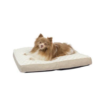 Large Beige and White Polyfill Dog Mat with Handle
