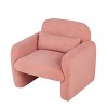 FONTOI Stylish Living Room Accent Chair, Comfy Single Sofa Chair Teddy Fleece Bedroom Armchair, Cute Cozy Chair, Pink 27.95"* 29.9"*31.89" - 4 of 4