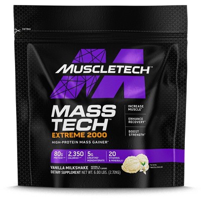 MuscleTech Mass-Tech™ Extreme 2000, Vanilla Milkshake, 6 lbs (2.72 kg)