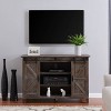 Halgo Barn Door TV Stand for TVs up to 50" Dark Brown - Aiden Lane: Rustic Media Console with Storage - image 3 of 4