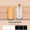 BRINJOY Clear Glass Soap Dispenser with Bamboo Pumps&Tray&Labels, Hand Dispenser, Lotion Dispenser, Dish Soap Dispenser for Kitchen Sink. (Clear) - 3 of 4
