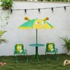 VisioGear 4PCS Kids Outdoor Activity Table with 2 Foldable Chairs and Umbrella for Patio, Backyard, Green, 19.5"*19.5"*19.7" - 4 of 4