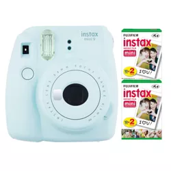 Fujifilm instax Mini 9 Instant Camera (Ice Blue) with Twin Film Pack (40 Sheets)