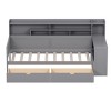 Wooden Daybed with Storage Drawers, Shelves and Built-In Study Desk, Space-Saving Multi-Functional Bed for Kids Room-Cuddlewood - 3 of 4