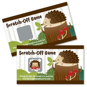 Big Dot of Happiness Forest Hedgehogs - Woodland Birthday Party or Baby Shower Game Scratch Off Cards - 22 Count - 1 of 4
