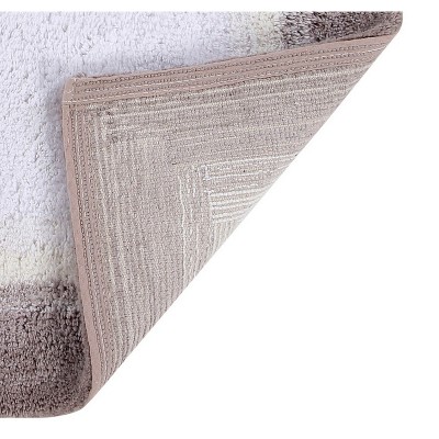 Beige and White Cotton Tufted 3-Piece Bath Rug Set