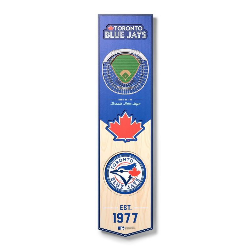 8&#34; x 32&#34; MLB Toronto Blue Jays 3D Stadium Banner, 1 of 5