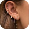 6-Pair Gold Chain Earrings Set - Plated Hoop Stack with Ear Cuffs & Studs, Hypoallergenic for Multiple Piercings - 4 of 4