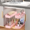 LunaLulinlk 4 Tier Slim Rolling Storage Cart, Slim Cart Kitchen Storage Organizer Rolling Utility/ Mobile Shelving Unit Slide Out Storage Cart, Pink - 2 of 4