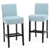 Fabric Upholstered KD Counter Stool with Padded Seat and Rubberwood Legs, Set of 1 for Kitchen, Island, or Home Bar - 2 of 4