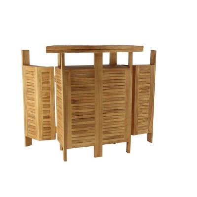 Teak Wood Indoor Outdoor Folding Bar Table with Expandable Sides