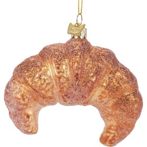 Kurt Adler Noble Gems Glass Ornament for Christmas Tree, Croissant - 1 of 1