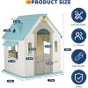 Kids Cottage Playhouse with Door, Mail Slot & Games¨C Indoor/Outdoor Pretend Playhouse for Toddlers and Young Children - 2 of 4