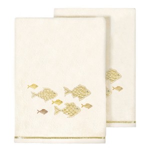 Linum Home Textiles 100% Turkish Cotton FIGI Embellished Towel Set - 1 of 4
