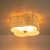 C Cattleya 2-Light Farmhouse Rattan Ceiling Flush Mount with Glass Bottom(E26) - image 3 of 4