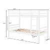 FONTOI Twin over Twin Bunk Bed with Thick Posts, Bunk Bed with Guardrail and Ladder for Kids, Teens, No Box Spring Needed, White, 79.4"*61.8"*43.5" - 3 of 4
