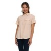Canada Weather Gear Women's Short Sleeve 4-Pocket Button-Up Shirt – Lightweight Utility Collared Top with Chest, Side Seam Pockets - 3 of 4