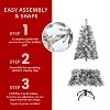 Flocked Christmas Tree with 100 Warm White Incandescent Lights ¨C Snowy Artificial Holiday Tree with 234 Tips and Sturdy Metal Stand for Home - 4 of 4