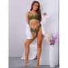 Allegra K Women's Floral Lace Push-Up Mesh Sheer 2 Piece Bra and Underwear Sets - 4 of 4