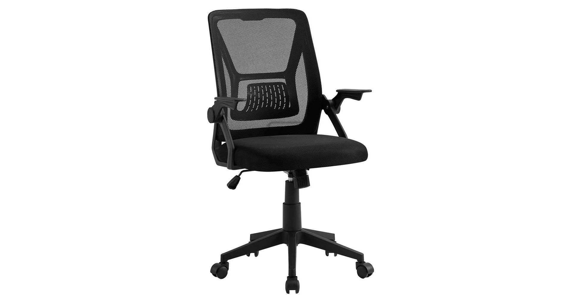 VECELO Mid-Back Swivel Ergonomic Office Chair with Adjustable Arms Mesh Lumbar Support, Black