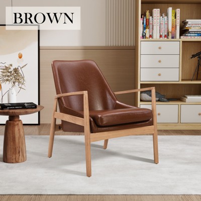 Hrinhom 26.2" W Modern Armchair,Upholstered Accent Chairs With Wood Frame