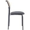 Nordlys Set of 2 Metal Dining Chairs with Cane Backs and Bouclé Seats Modern Design Style Upholstery Dining Room - 4 of 4