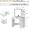 AMERLIFE Makeup Vanity Desk with Mirror & LED Lights, Drawers, Tempered Glass Top, Charging Station, Modern Bedroom Dressing Table - 3 of 4