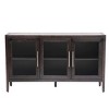 Whisen Light Luxury Style Storage Cabinet with Three Tempered Glass Doors and Adjustable Shelf - 3 of 4
