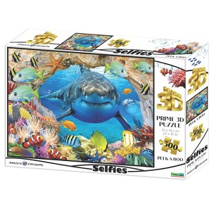 PowerHouse Toys LLC Peek-A Boo Shark in the Deep Blue Sea Super 3D 500 Piece Jigsaw Puzzle - 1 of 4