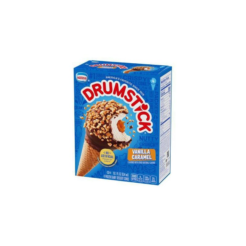 Nestle Vanilla Caramel Drumstick Ice Cream Cone - 4pk, 3 of 14