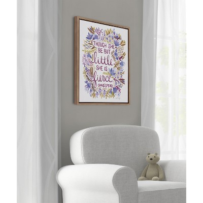 Gold Framed Canvas with Botanical Quote for Kids Nursery