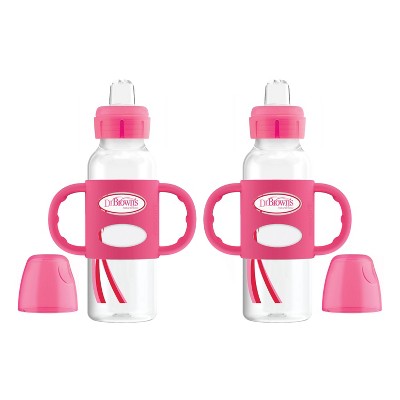 Image of Dr. Brown's Milestones Transitional Sippy Bottle with Silicone Handles - Pink - 2pk