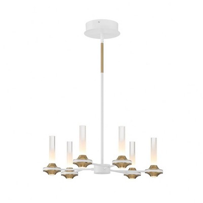 Eurofase Lighting Torcia 12 - Light Chandelier in  White/Brass