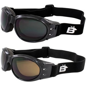 2 Pairs of Birdz Eyewear Eagle Safety Motorcycle Goggles with Super Dark, Smoke Lenses - 1 of 4