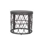 Bruce Outdoor Round Wicker Side Table Gray - Christopher Knight Home