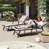 2pc Outdoor Aluminum Adjustable Chaise Lounge Chairs with Arms - Beige - Crestlive Products - image 2 of 4