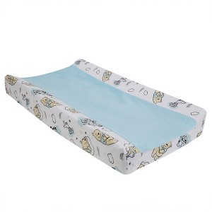 Lambs & Ivy Disney Baby Winnie the Pooh Hugs Soft Blue Minky Changing Pad Cover - 1 of 4