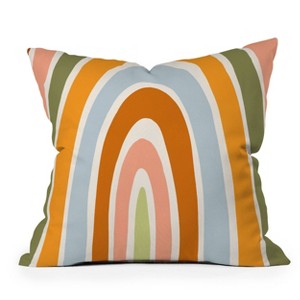 16"x16" Lane And Lucia Late Summer Rainbow Square Throw Pillow Orange - Deny Designs - 1 of 4