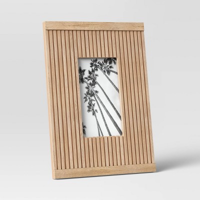 5" x 7" Wood Fluted Frame with Slats Natural - Threshold™