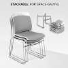 VINGLI Stackable Chairs Set of 4, Stacking Office Chairs for Waiting Room Break Room Banquet Guest - 3 of 4