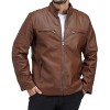 X RAY Mens Motorcycle PU Leather Jacket With Faux Shearing Lining - 3 of 4