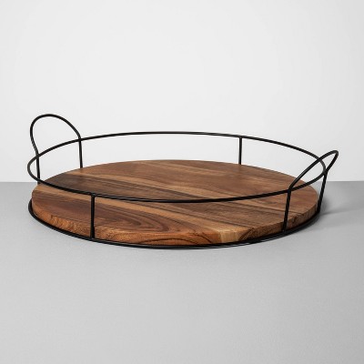 wood and iron tray