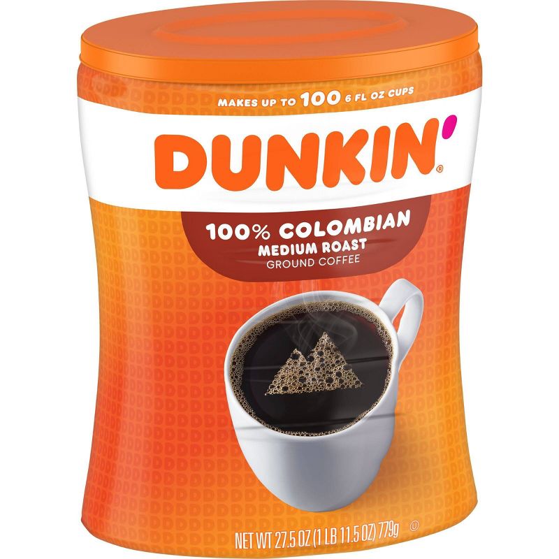 Dunkin Canister Colombian Medium Roast Coffee - 27.5oz, 5 of 8