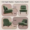 Mid Century Modern Armless Accent Chair with Lamb Wool Fabric, Upholstered Living Room Chairs with Waist Cushion - Morden Fort - 4 of 4