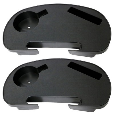 Sunnydaze Gravity Chair Tray and Universal Cup Holder for Zero Gravity Chairs with Mobile Device Slot and Snack Tray - 2-Pack