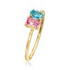 Pure Collection by Ross-Simons 0.30 Carat Pink Topaz and .20 Carat Swiss Blue Topaz Toi Et Moi Ring in 14kt Yellow Gold - 3 of 4