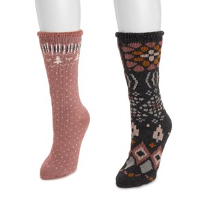 MUK LUKS Women's Tall Heat Retainers 2 Pair Pack - 1 of 2