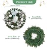 24 Inches Christmas Wreath, Artificial Christmas Wreath for Front Door with 20 Led Lights, Pre-lit Xmas Wreath for Home Holiday Party - 2 of 4