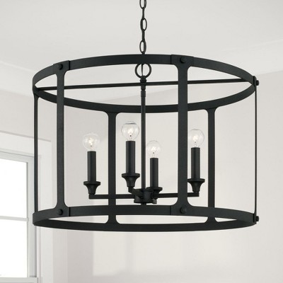 Brennen Black Iron 4-Light Lantern Pendant